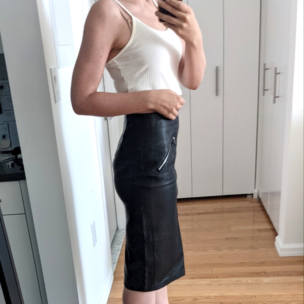 LAST CHANCE Faux Leather Pencil Skirt.